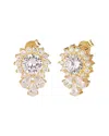 Gabi Rielle 14k Over Silver Cz Floral Bloom Studs