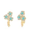 Gabi Rielle 14k Over Silver Cz Flower Studs