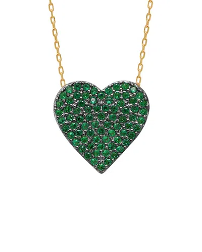 Gabi Rielle 14k Over Silver Cz Heart Necklace
