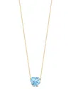 Gabi Rielle Aquamarine Heart Cushion Cut Solitaire Necklace Cz