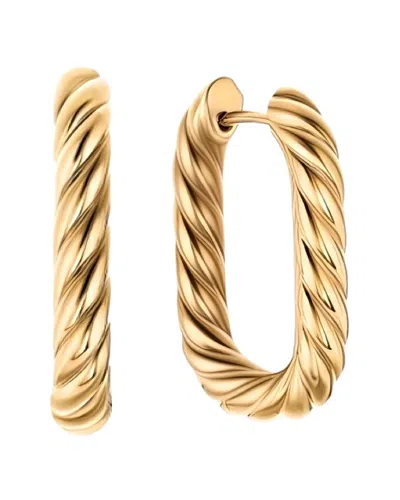 Gabi Rielle 14k Over Silver Cz Hoop Earrings In Gold