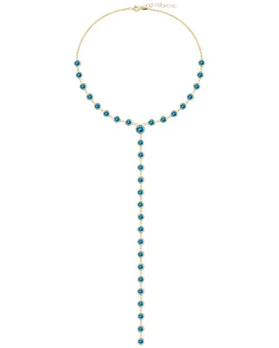 Gabi Rielle 14k Over Silver Cz Lariat Necklace In Green