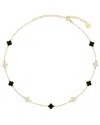 Gabi Rielle 14k Over Silver Cz Mini Clover Necklace
