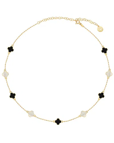 GABI RIELLE GABI RIELLE 14K OVER SILVER CZ MINI CLOVER NECKLACE
