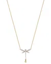 Gabi Rielle 14k Over Silver Cz Mini Dragonfly Necklace In Gold