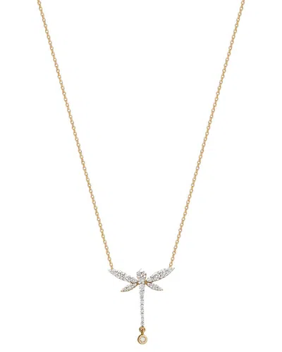 GABI RIELLE GABI RIELLE 14K OVER SILVER CZ MINI DRAGONFLY NECKLACE