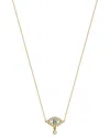 Gabi Rielle 14k Over Silver Cz Mini Evil Eye Necklace In Multi