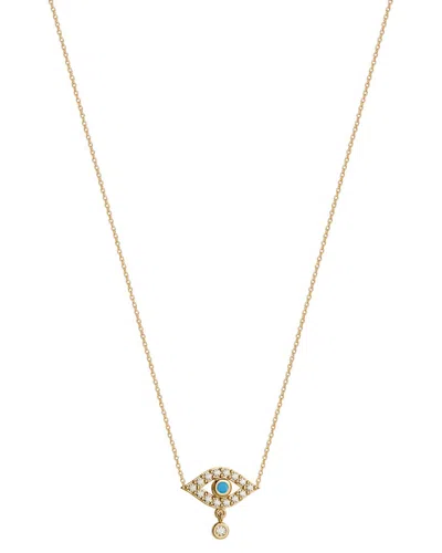 GABI RIELLE GABI RIELLE 14K OVER SILVER CZ MINI EVIL EYE NECKLACE