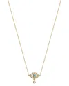 Gabi Rielle 14k Over Silver Cz Mini Evil Eye Necklace In Gold