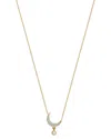 Gabi Rielle 14k Over Silver Cz Mini Moon Necklace In Gold
