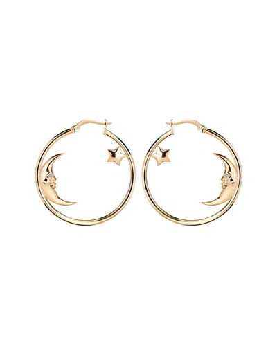 GABI RIELLE GABI RIELLE 14K OVER SILVER CZ MOONLIT HOOPS