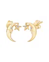 Gabi Rielle 14k Over Silver Cz Moonlit Studs