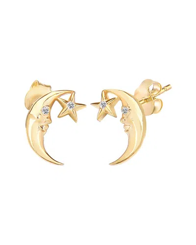Gabi Rielle 14k Over Silver Cz Moonlit Studs