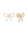 Gabi Rielle 14k Over Silver Cz Poet Bow Earrings In Gold