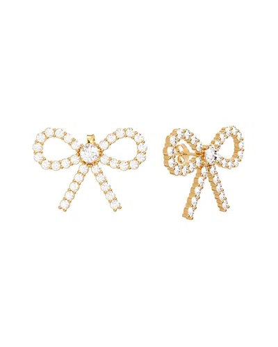 GABI RIELLE GABI RIELLE 14K OVER SILVER CZ POET BOW EARRINGS