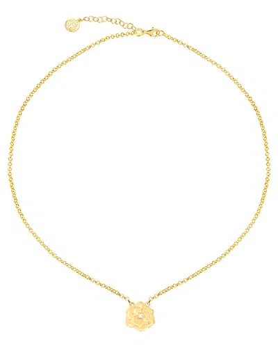 GABI RIELLE GABI RIELLE 14K OVER SILVER CZ ROSEBUD NECKLACE