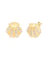 Gabi Rielle 14k Over Silver Cz Seashell Earrings