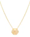 Gabi Rielle 14k Over Silver Cz Seashell Necklace