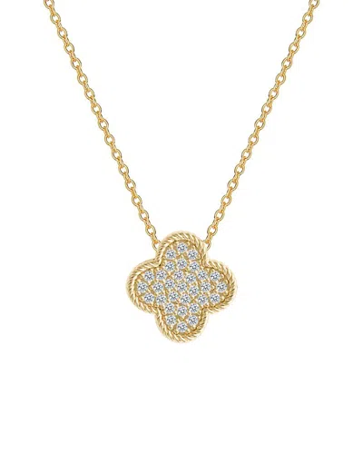 Gabi Rielle 14k Over Silver Cz Sparkling Necklace In Gold