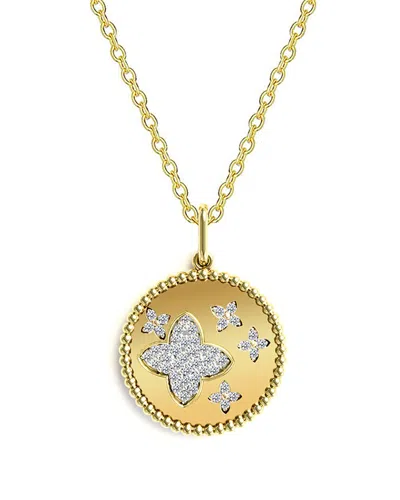 Gabi Rielle 14k Over Silver Cz Sparkling Necklace In Gold