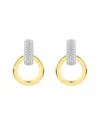 Gabi Rielle Two-tone Cubic Zirconia Doorknocker Earrings