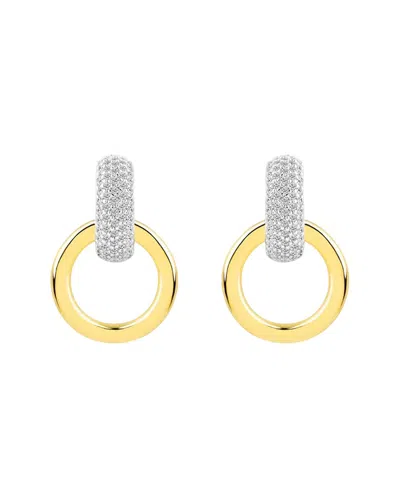 Gabi Rielle Two-tone Cubic Zirconia Doorknocker Earrings