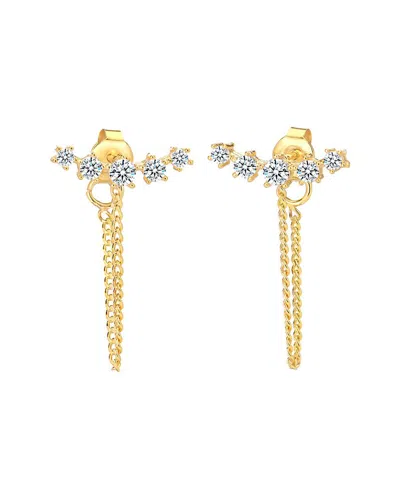 Gabi Rielle 14k Over Silver Cz Star Crystal Drop Studs