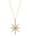 Gabi Rielle 14k Over Silver Cz Starburst Necklace