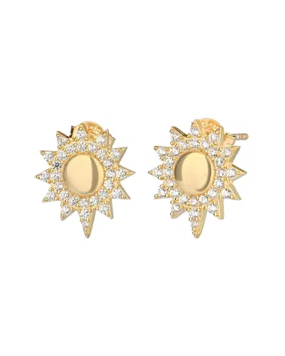 Gabi Rielle 14k Over Silver Cz Sunburst Studs