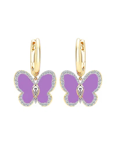 Gabi Rielle 14k Over Silver Enamel Butterfly Earrings