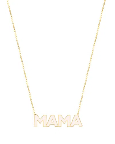 Gabi Rielle 14k Over Silver Enamel Mama Necklace In Gold