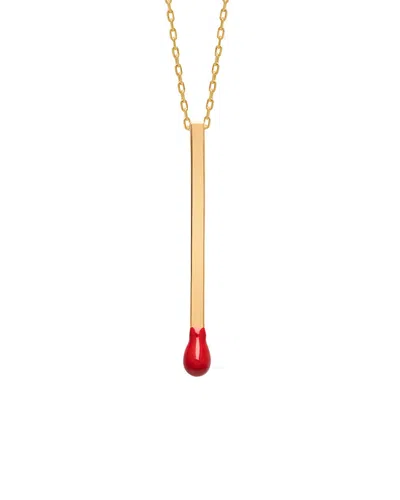 GABI RIELLE GABI RIELLE 14K OVER SILVER ENAMEL MATCHSTICK NECKLACE