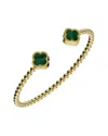Gabi Rielle 14k Over Silver Malachite Cuff Bracelet In Multi