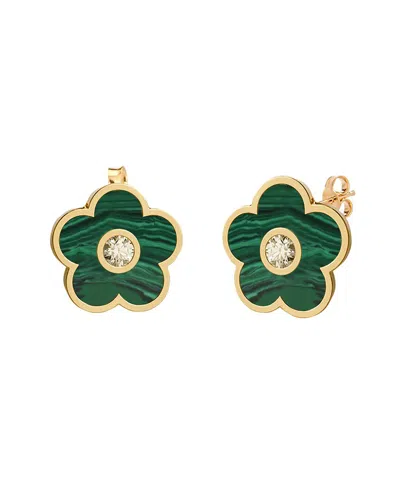 Gabi Rielle Effortless Staples Inlay Floral Stud Earrings In Gold