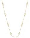Gabi Rielle 14k Over Silver Pearl Clover Station Necklace