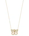 Gabi Rielle 14k Over Silver Pearl Cz Butterfly Necklace In Gold