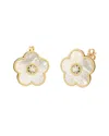 Gabi Rielle 14k Over Silver Pearl Cz Flower Earrings In Gold