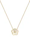 Gabi Rielle 14k Over Silver Pearl Cz Flower Necklace In Gold
