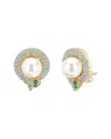 Gabi Rielle 14k Over Silver Pearl Cz Liliesnake Post Earrings