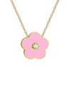 Gabi Rielle 14k Over Silver Pink Agate Cz Pendant Necklace