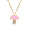 Gabi Rielle 14k Over Silver Pink Agate Cz Stackable Necklace