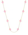 Gabi Rielle 14k Over Silver Pink Agate Pendant Necklace