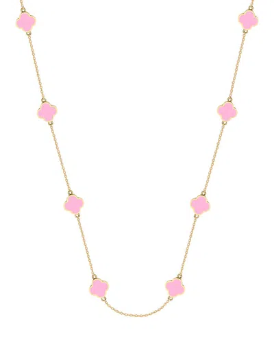 GABI RIELLE GABI RIELLE 14K OVER SILVER PINK AGATE PENDANT NECKLACE