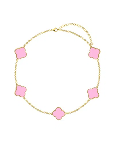 GABI RIELLE GABI RIELLE 14K OVER SILVER PINK AGATE STACKABLE BRACELET