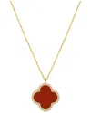 Gabi Rielle 14k Over Silver Red Carnelian Cz Pendant Necklace