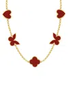 Gabi Rielle 14k Over Silver Red Carnelian Stackable Necklace