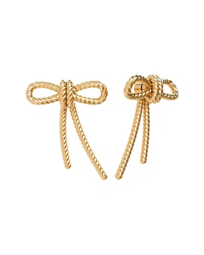 Gabi Rielle 14k Over Silver Rope Bow Earrings In Gold