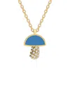 Gabi Rielle 14k Over Silver Turquoise Agate Cz Stackable Necklace In Gold