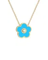 Gabi Rielle 14k Over Silver Turquoise Agate Cz Stackable Necklace