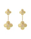 Gabi Rielle 18k Over Silver Cz Dangle Earrings In Gold